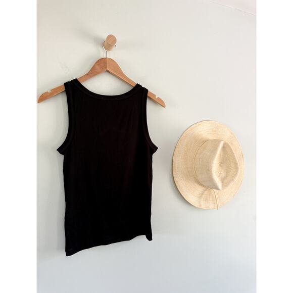 Madewell | NWT | (Re)generative Cotton Essential High-Neck Tank Jet Black | Sz S - Picture 7 of 8